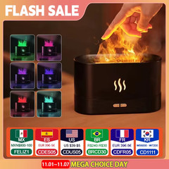 Ultrasonic Perfume Humidifier with Colorful LED Flame Light & Fragrance