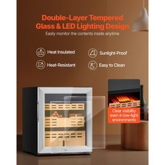 50L 300 – Count Electric Cigar Humidor Cabinet with Compressor Cooling, Cedar