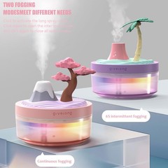 Mini Portable Desktop Humidifiers for Bedroom,Small Humidifier with Cherry Tr…