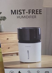 Mist-Free Humidifier Sleep Mode Ionizer Ambient Lighting Type-C White Black