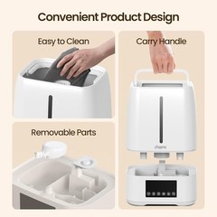 Top Fill Humidifier Cool Warm Mist 6L Auto Mode Quiet Sleep Aromatherapy New