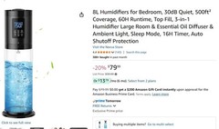 8L Humidifiers for Bedroom, 30dB Quiet, 500ft² Coverage, 60H Runtime, Top Fill