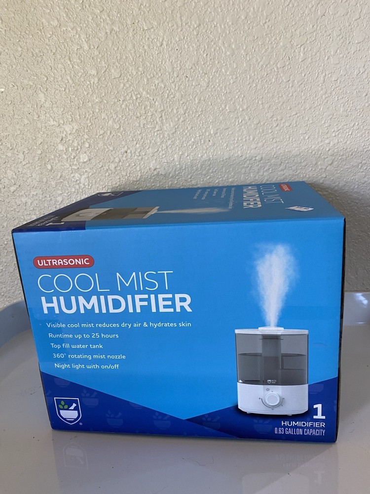 NEW ULTRASONIC COOL MIST HUMIDIFIER 0.63 GALLON CAPACITY 360* ROTATING MIST