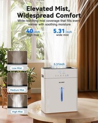 Humidifier Large Room 10L/2.64Gal, Warm and Cool Mist Flame Light with Timer!