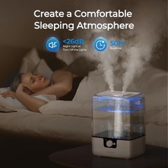 CHIVALZ Humidifiers for Bedroom, 6L Cool Mist 9.37 * 7.4 * 12.67 inch, White