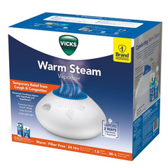 2 Pack Vicks Warm Steam Vaporizer Humidifier 1.5 gal Night Light White 600 sq ft