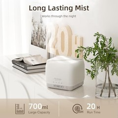Essential Oil Diffuser Humidifier 700ml Large Room Quiet Auto Shut-Off 7 LED