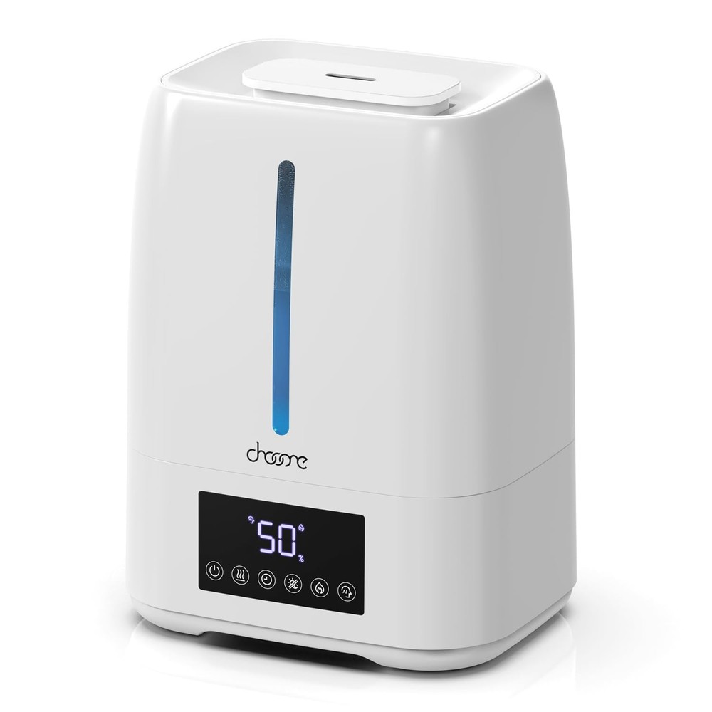 Chooone 6L Top Fill Ultrasonic Humidifier – Cool and Warm Mist Large, White