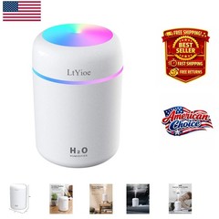 Elegant USB Mini Humidifier with Colorful Night Light & Auto Shut-Off – White