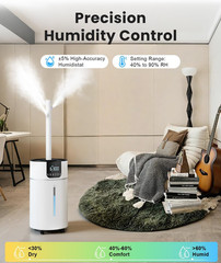 4.2 Gal Humidifier for Large Rooms, Cool & Warm Mist, 60H Runtime, Easy Clean