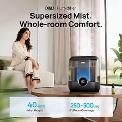 Top-Fill Cool Mist Humidifier for Large Rooms – 500 Sq Ft, App-Controlled, Black