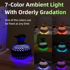 Colorful Cool Mini Humidifier, Flower Shape USB Personal Desktop Lightwood