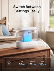 Ultra-Quiet 4L Top Fill Cool Mist Humidifier for Large Rooms – Aromatherapy &…