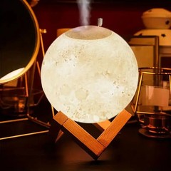 USB Moon Lamp Humidifier with Touch Control and Water Replenishing – 13cm Diamet