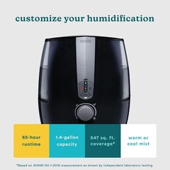 Homedics TotalComfort Plus Warm Cool Mist Humidifier for Large Rooms 547 sq ft