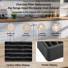 Nispira 5230W1A003C Charcoal Filter Replacement For GE Kenmore LG Microwave 2 Pk