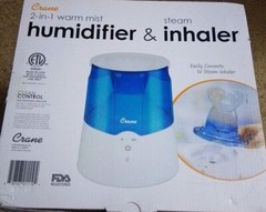 Crane Personal Steam Inhaler and Warm Mist Humidifier Blue and White