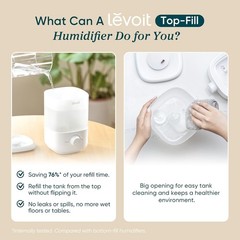 Easy Clean 2.5L Top Fill Humidifier with 360° Nozzle for Optimal Air Quality