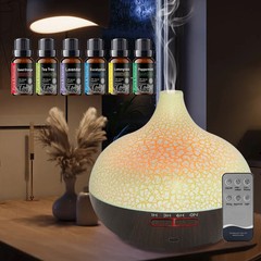 Large Room Humidifier & Aromatherapy Diffuser 550ml Tank, Remote, Ultra Quiet f