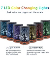 ✨Essential Oil Diffuser Black Metal Aromatherapy Cool Mist Ultrasonic LED Color