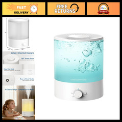 3.5L Cool Mist Humidifier – Ultra-Quiet Ultrasonic Vaporizer, Top-Fill, Essentia