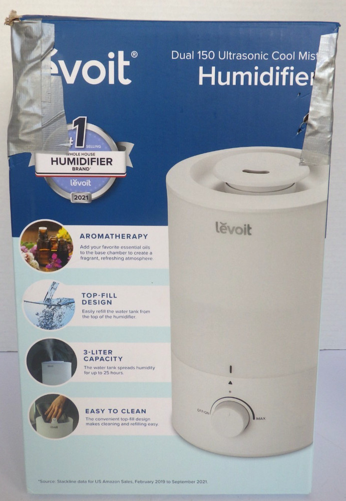 Levoit Dual 150 Ultrasonic Cool Mist Humidifier with 3L Tank White New Open Box
