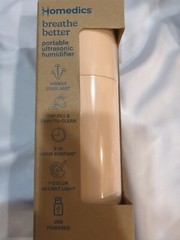 HoMedics Portable USB Ultrasonic Humidifier Travel Size, PEACH w/7 Color Lights