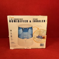 Crane 2-in-1 Warm Mist Humidifier & Steam Inhaler 0.5gal EE-5202 Blue & White