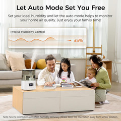 4.5L Warm and Cool Mist Ultrasonic Humidifier for Bedroom Large Room, Top Fill E