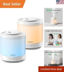 Quiet 1.5L Top Fill Humidifier Set with Auto Shut Off & Aromatherapy Features