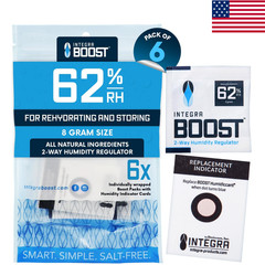 2-Way Humidity Control 62% RH 8 Gram 6 Pack Moisture Balancer Sealed Container