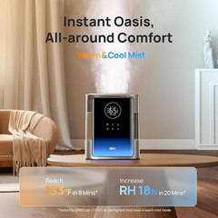 DREO 8L Smart Humidifier Large Room 600Ft², HM717S, 80H Runtime Supersized Warm