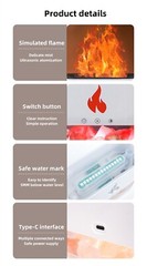 New Flame Humidifier Aromatherapy Machine Crystal Salt Stone Colorful Atmosphere