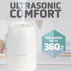 PureGuardian 30Hour Top Fill Cool Mist Ultrasonic Humidifier/Diffuser H955W NEW