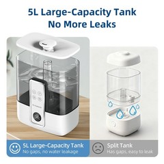 Smart Humidifiers for Bedroom Top Fill 5L Cool Mist Humidifier Tuya App Control