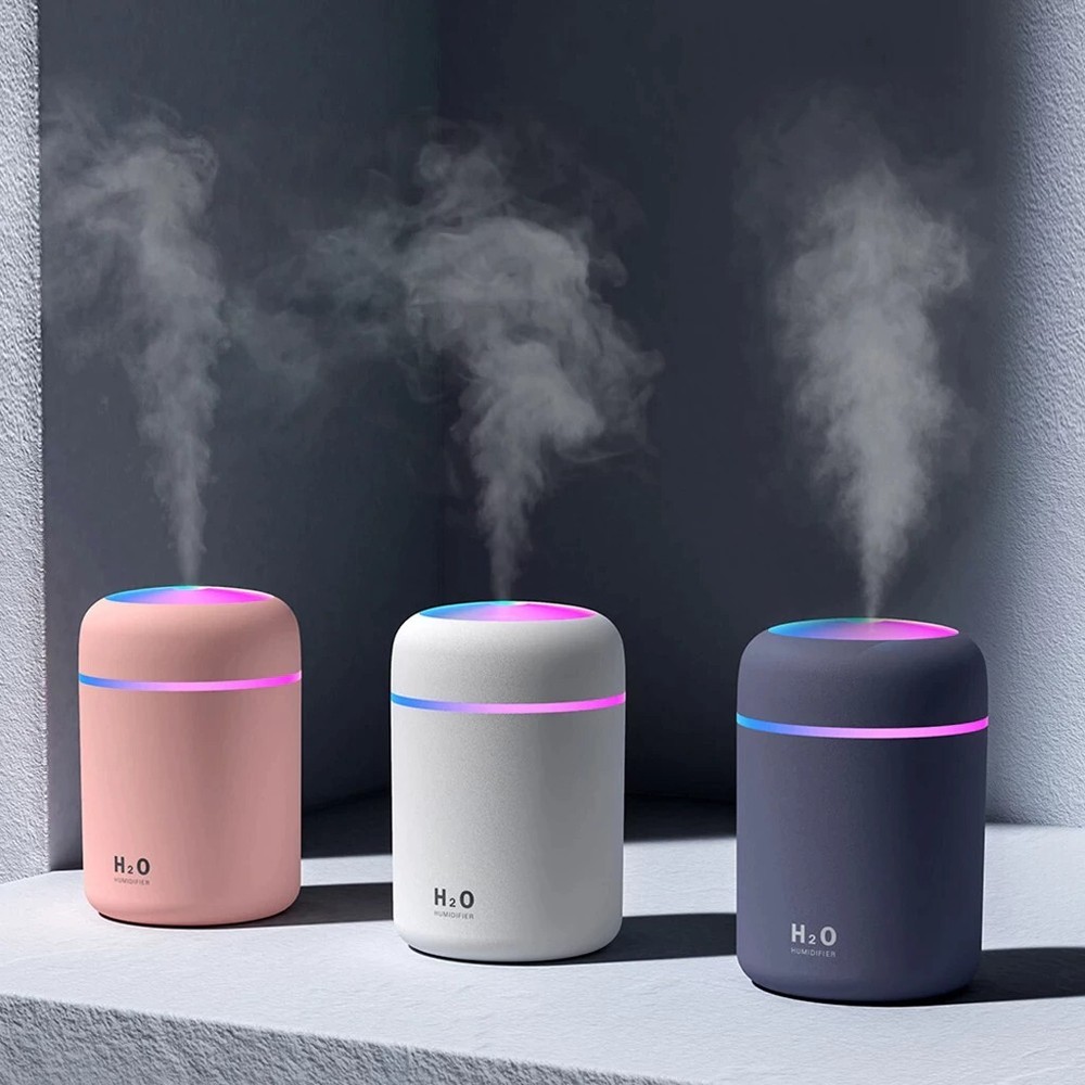 300ml Mini Air Humidifier Ultrasonic Aroma Essential Oil Diffuser Auto Shut-off