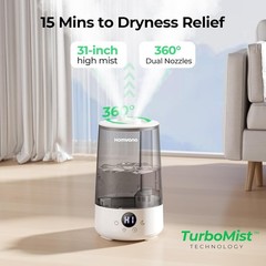 Humidifiers for Bedroom Home, 3.6 L Cool Mist Top-Fill 34H Super Long Time, Q…