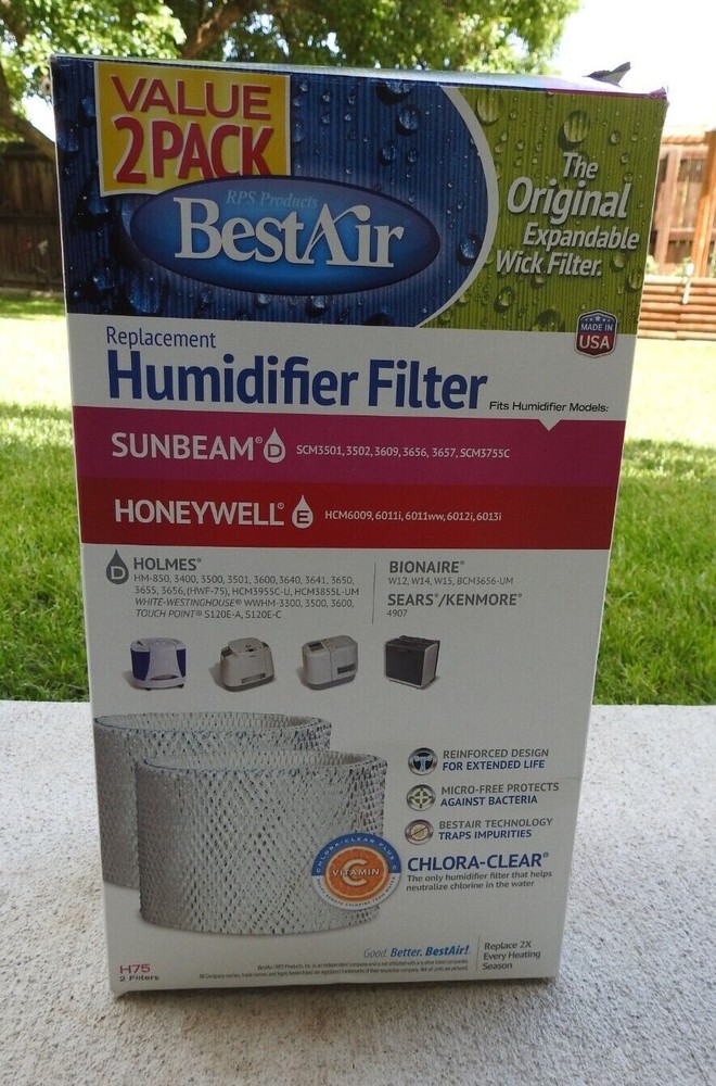 Best Air Replacement Humidifier Wick Filter with Chlora-Clear 2-Pack H75 NEW