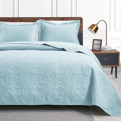 Twin Quilt Set Spa-Blue Bedspreads – Soft Bed Summer Lightweight Bedspread Comfo